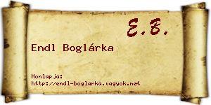 Endl Boglárka névjegykártya